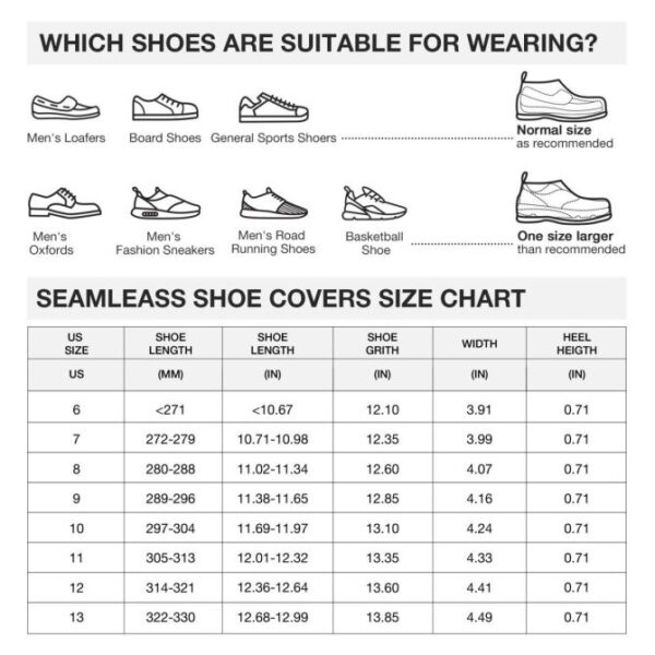 Black Zip-up Steel Toe Seamless Rubber Rain Boots Covers - Image 4